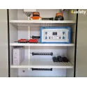 Fire-resistant cabinet for lithium-ion batteries, single-door