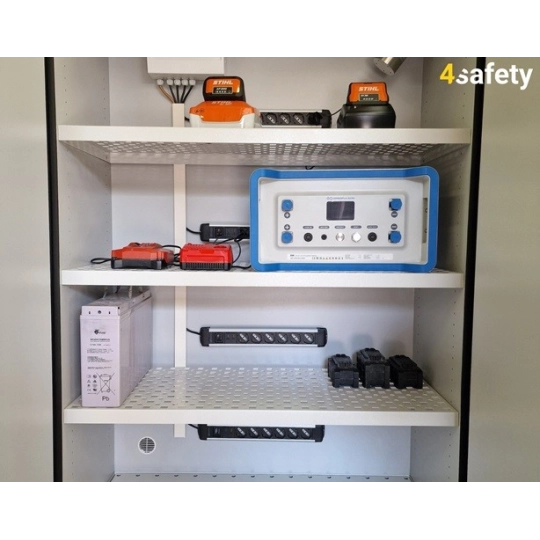 Fire-resistant cabinet for lithium-ion batteries, single-door