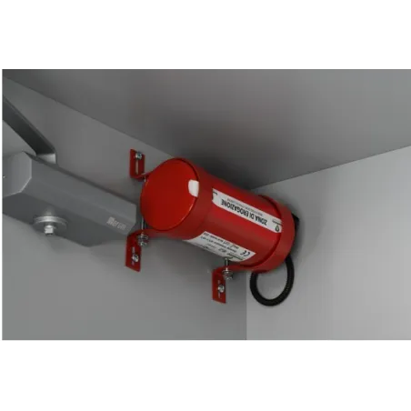 Automatic fire extinguisher for lithium-ion battery cabinets, certified