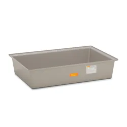 Spill containment tray without grating for 2 GRP drums 220 l, 1280 x 850 x 270 mm