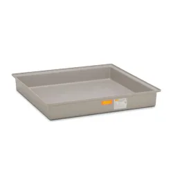 Catchment tray without grating for 4 GRP drums 220 l, 1280 x 1280 x 180 mm