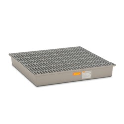 Wanna wychwytowa z kratownicą  GRP pod 4 beczki 220l, 1280 x 1280 x 200 mm