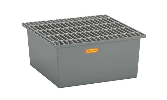 Wanna wychwytowa z kratownicą ocynkowaną pod 2 beczki GRP 210l, 850 x 850 x 400 mm