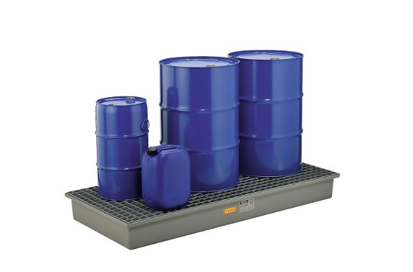 Wanna wychwytowa z kratownicą ocynkowaną pod 3  beczki GRP 220l, 1880 x 850 x 200 mm