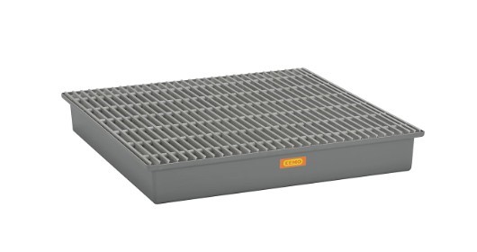 Wanna wychwytowa z kratownicą pod 2 beczki GRP 220l, 1280 x 1280 x 200 mm