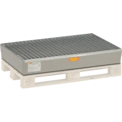 Drip tray with galvanized GRP grating 150l,1280 x 850 x 190 mm