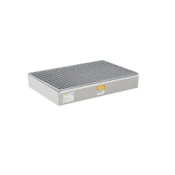 Spill containment tray with galvanized grating GRP 150 l, 1200 x 800 x 240 mm