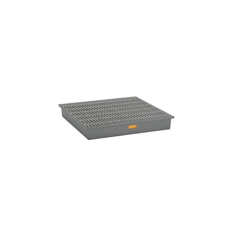 Wanna wychwytowa z kratownicą ocynkowaną pod 4 beczki GRP 220l, 1280 x 1280 x 210 mm