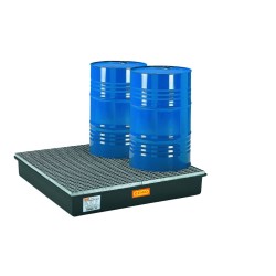 Wanna wychwytowa z kratownicą ocynkowaną pod 4 beczki GRP 220l, 1280 x 1280 x 210 mm