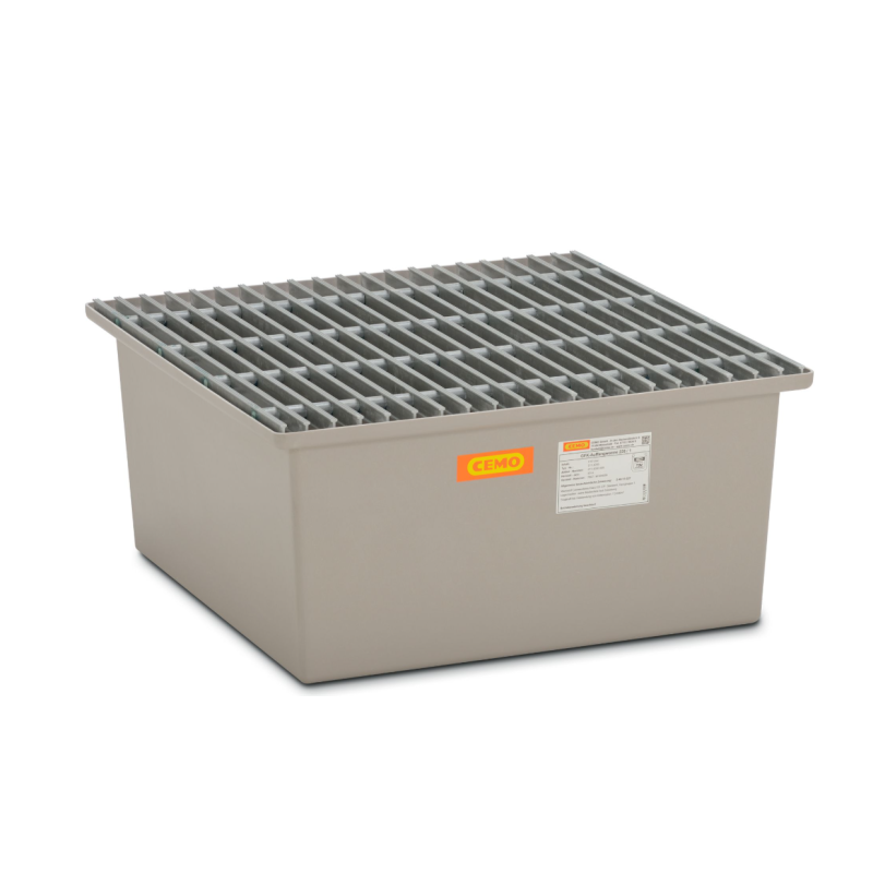 Wanna wychwytowa z kratownicą GRP pod 1 beczki GRP 210l, 850 x 850 x 400  mm