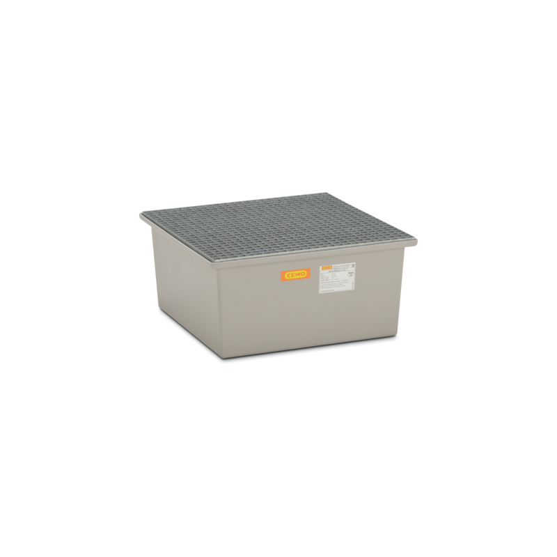 Wanna wychwytowa z kratownicą stalową pod 1 beczkę GRP 210l, 850 x 850 x 400 mm