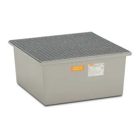 Spill tray for 1 GRP drum 210 l, 850 x 850 x 400 mm