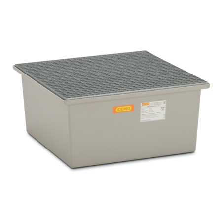 Wanna wychwytowa z kratownicą stalową pod 1 beczkę GRP 210l, 850 x 850 x 400 mm