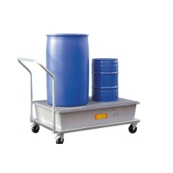 Mobliny stalowy wózek z kratownicą stalową ocynkowaną  pod 2 beczki GRP 220l,1520 x 860 x 1080 mm