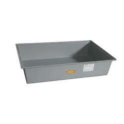 Spill containment tray without grating for 2 GRP drums 220 l, 1280 x 850 x 270 mm