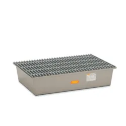 Catch basin with reinforced grating for 2 GRP 220 l drums, 1280 x 850 x 290 mm