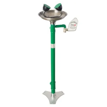 Floor-mounted eye wash, stainless steel