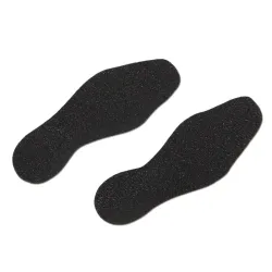Non-slip floor sign – flexible rough black footprints 95 × 265 mm (pair), set of 10 pcs.