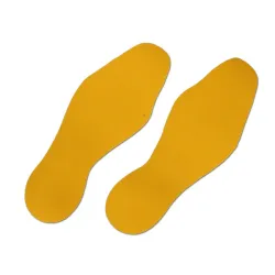 Anti-slip floor sign – yellow footprints 95 × 265 mm (pair), set of 10 pcs.