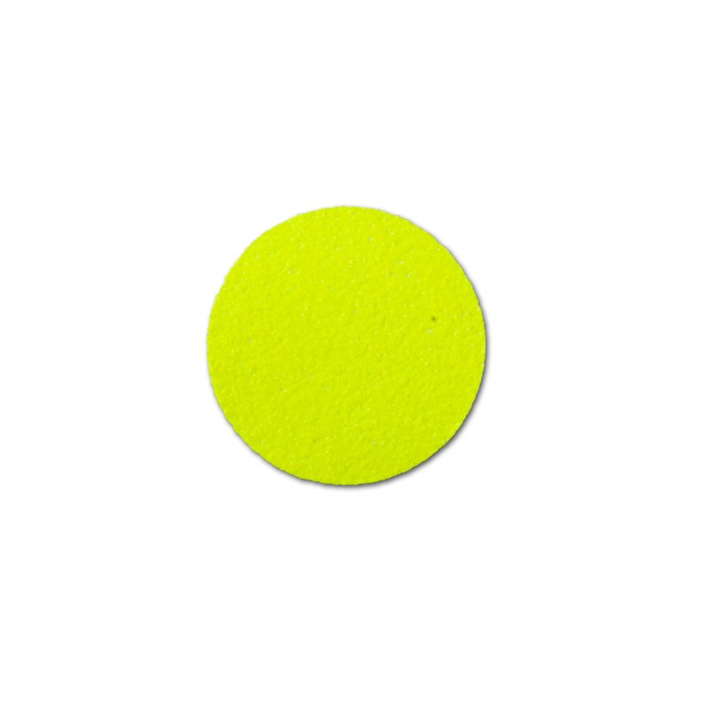 Antypoślizgowy znak podłogowy – fluorescencyjny okrąg 50 mm, R13, zestaw 50 szt.