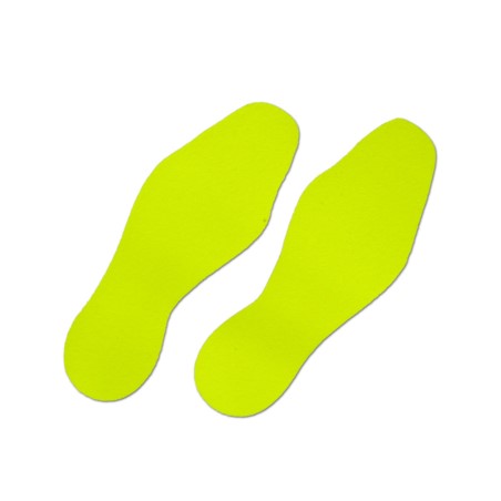 Antypoślizgowy znak podłogowy – fluorescencyjne ślady stóp R13 95 × 265 mm (para), zestaw 10 szt. Antypoślizgowy znak podłogowy – fluorescencyjne ślady stóp R13 95 × 265 mm (para), zestaw 10 szt.