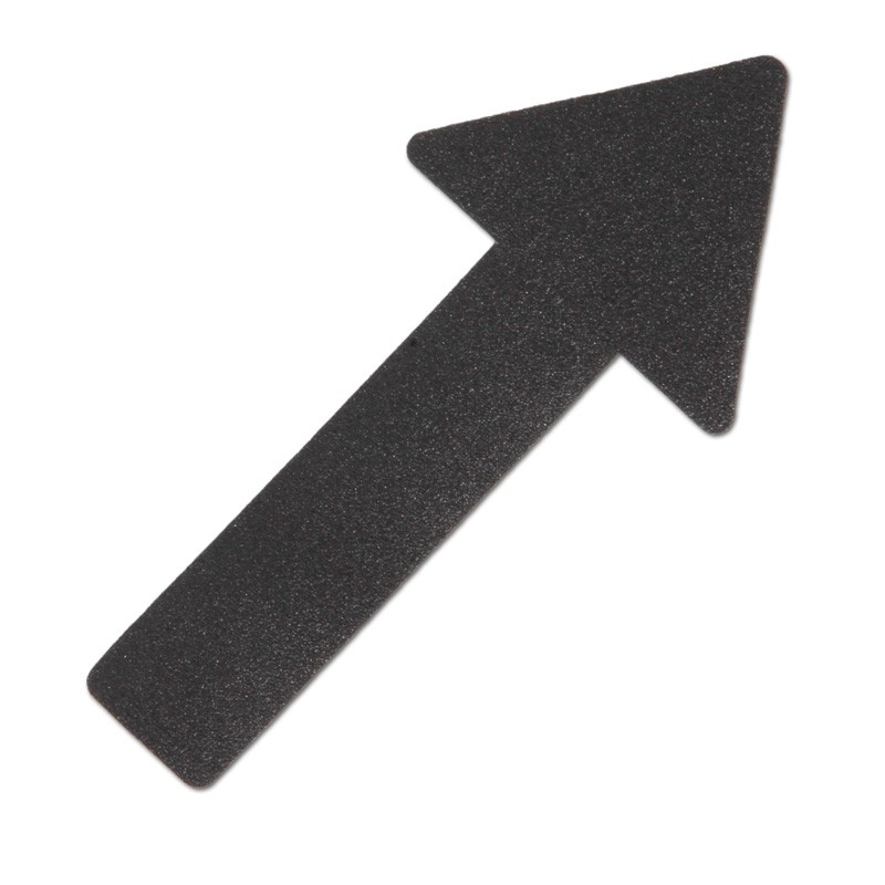 Antypoślizgowy znak podłogowy – elastyczna czarna strzałka 130 × 280 mm, zestaw 10 szt.