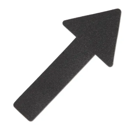 Antypoślizgowy znak podłogowy – elastyczna czarna strzałka 130 × 280 mm, zestaw 10 szt.