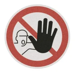 Non-slip floor sign "No unauthorized persons allowed" flexible version – circle, R11, 400 mm