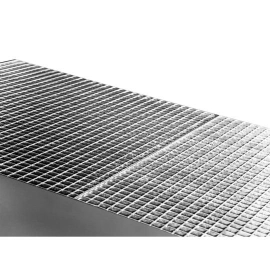 Catch basin with grating and feet, galvanized steel for 2 IBCs