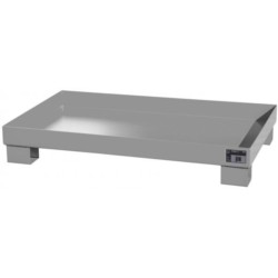Steel drip tray without grating, 1300 × 800 × 195 mm