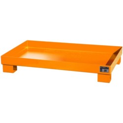 Steel drip tray without grating, 1300 × 800 × 195 mm