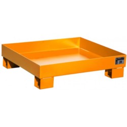 Steel spill tray without grating, 900 × 800 × 220 mm