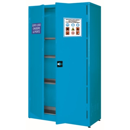 Szafa na ciecze chemiczne do samodzielnego złożenia,  dwudrzwiowa 1075 x 500 x 1850 mm