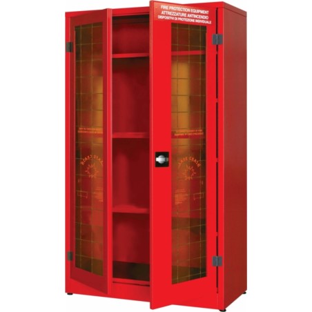 Szafa na środki ochrony indywidualnej do samodzielnego złożenia, dwudrzwiowa z szybą, z drążkiem na ubrania 1075 x 500 x 1850 mm