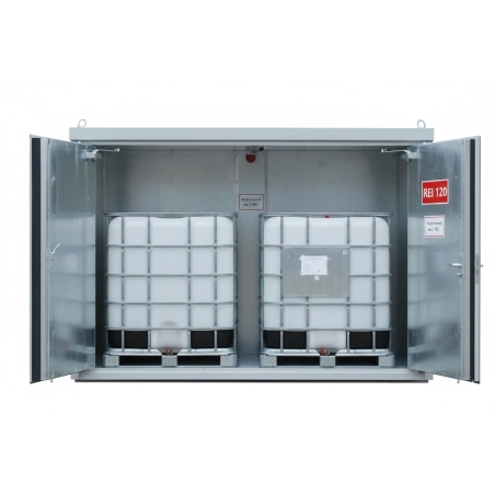 Kontener jednopoziomowy, ognioodporny REI120 na 2 IBC 3000 x 1500 x 2500 mm