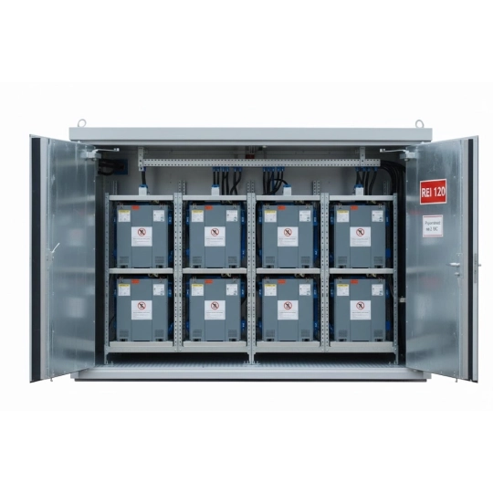 Single-level, fire-resistant REI120 container for 2 IBCs 3000 x 1500 x 2500 mm