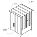 Kontener nieizolowany na 1 IBC, 1480 x 1540 x 2300 mm
