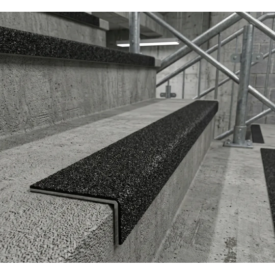 Anti-slip overlay for the step edge, heavy traffic