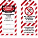 Zawieszka LOTO miękka - "urządzenie w trakcie naprawy lub przeglądu" 75 x 160 mm bez metalowego oczka