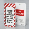 Zawieszka LOTO miękka z metalowym kółkiem: "Kłódkę i wywieszkę może zdjąć tylko osoba:" 75 x 160 mm