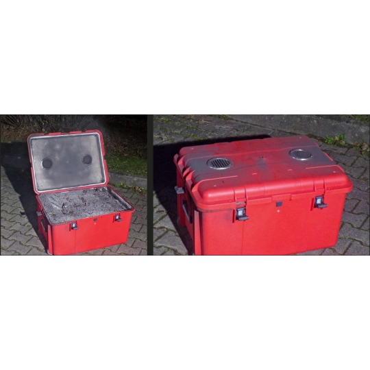 Walizka przeciwpożarowa na akumulatory litowo-jonowe BSK-2 z kółkami, w tym PyroBubbles, 800x 600 x 445 mm