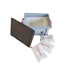 Pojemnik polimerowy na akumulatory litowo-jonowe XS 1 Premium, wraz z PyroBubbles, 400 x 300 x 235 mm
