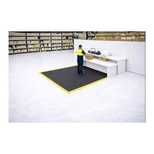 Modular, ergonomic, anti-slip ESD mat, M1, 91 x 91 cm, black for oily areas