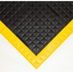 Modular antibacterial, anti-fatigue mat, 4safety, H8 with edges included, 112 x 112 cm, black-yellow