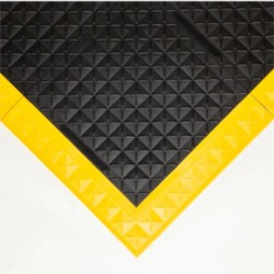 Mata modułowa ergonomiczna, antypoślizgowa, 4safety, H1, 112 x 112 cm, czarno-żółta w zestawie z obrzeżami