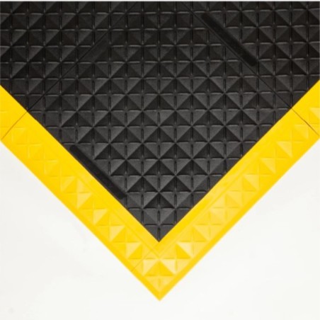 Mata modułowa ergonomiczna, antypoślizgowa, 4safety, H1, 112 x 112 cm, czarno-żółta w zestawie z obrzeżami
