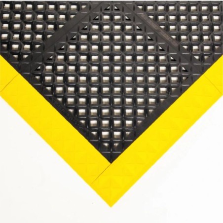 Mata modułowa ergonomiczna, antypoślizgowa, 4safety, H2, 112 cm x 112 cm, czarno-żółta w zestawie z obrzeżami