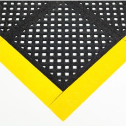 Mata modułowa ergonomiczna, antypoślizgowa, 4safety, H4, 112 x 112 cm, czarno-żółta w zestawie z obrzeżami