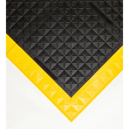 Mata modułowa ESD, 4safety, H5, 112 x 112 cm, czarno-żółta w zestawie z obrzeżami