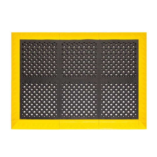 Mata modułowa ergonomiczna, antypoślizgowa, 4safety, H2, 46 x 46 cm, czarna